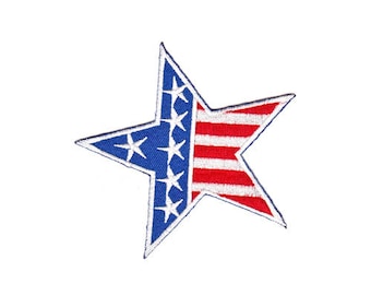 as81 USA Flag Star Patch Iron-On Application Country Biker Patch Size 8.5 x 8.5 cm