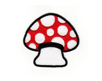 an88 Mushroom Red Patch Children Baby Comic Iron-On Application Patch Size 6.5 x 6.8 cm