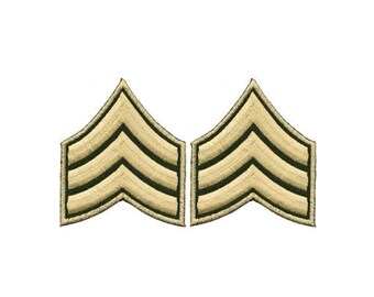 be05 Sergeant U. S. Badge 2 pieces iron-on patch applique patch size 7.0 x 8.0 cm