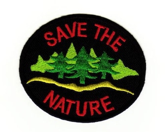 ag08 Save The Nature Badge thermocollant Patch Taille 8,0 x 6,8 cm