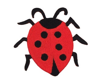 am66 - Ladybird Red Beetle Iron-On Patch Iron-On Patch Application Patch Size 7.2 x 6.7 cm