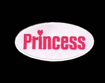 BB97 Patch Thermocollant Princesse Rose Blanc Taille 8,5 x 4,4 cm