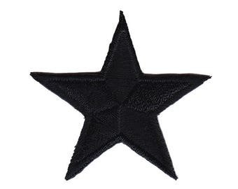 aa24 Nautischer Stern Schwarz Aufnäher Bügelbild Applikation Patch Flicken Größe 4,5 x 4,5 cm