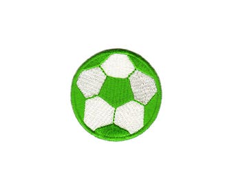 ae41 Fußball Grün Aufnäher Sport Ball Kicker Bügelbild Applikation Patch Flicken Größe 5,3 x 5,3 cm