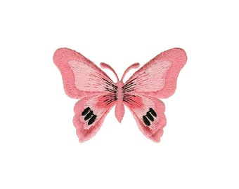 BG68 Patch thermocollant Papillon Rose Papillon Taille 7,7 x 5,6 cm