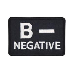 be28 - Blutgruppe B - Negative Aufnäher zum aufbügeln (Ohne Klett) Bügelbild Applikation Patch Biker Weste Flicken 7,4 x 5,1 cm