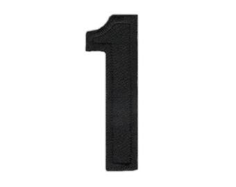 as39 Number 1 One Black Sew-On Badge Iron-On Application Patch Size 1.7 x 5.0 cm