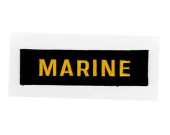 ak31 MARINE Abzeichen U.S Seefahrt Aufnäher Bügelbild Applikation Patch Flicken Größe 12,5 x 3,5 cm