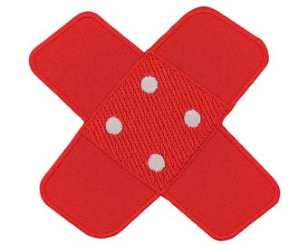 ah94 - Gips rode patch om op te strijken of op te naaien, opstrijkpatch, broekpatch, opstrijkafbeelding, applicatiepatch, afmeting 7,3 x 7,3 cm