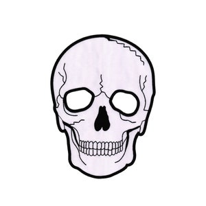 Rugpatch #46 Skull White Large Patch Back Patch Biker Vest Iron-on Applique Patch Afmeting 15,5 x 21,0 cm