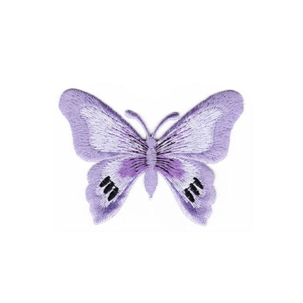 bg57 butterfly purple Butterfly patch ironing application patch patches size 7.7 x 5.6 cm