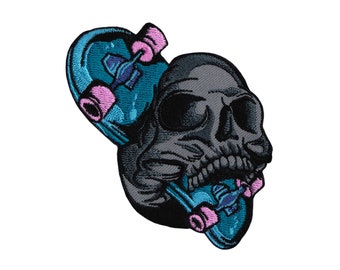 Urbanski Patch Crânes Avec Cornes Crâne De Diable à Repasser 7 X 6