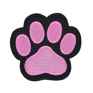 ap73 - Pfote Tatze Aufnäher zum aufbügeln aufnähen Bügelflicken Katze Hund Bügelbild Applikation Bügelpatch Patch Flicken Größe 6,1 x 5,8 cm