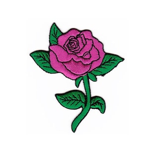 ak05 Rozenbloem Patch Plant Strijkapplicatie Patch Formaat 6,5 x 7,5 cm
