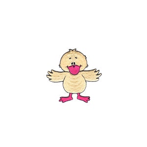 ad27 Ente Vanille Aufnäher Tier Kinder Bügelbild Applikation Patch Flicken Größe 8,1 x 7,9 cm