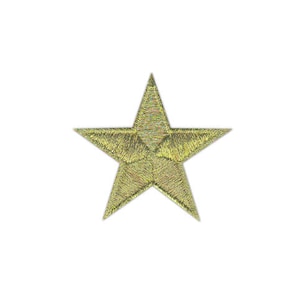 Puede incluir: Un parche en forma de estrella dorada con acabado satinado.
