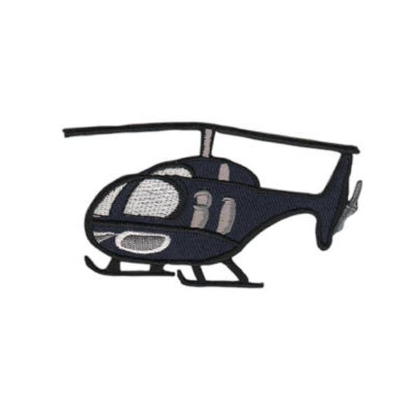 an42 Helicopter Grey Helicopter Patch Iron-On Application Patch Children Size 9.4 x 5.0 cm