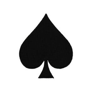 ah02 Pik Schwarz Karten Tattoo Aufnäher Bügelbild Applikation Patch Flicken Größe 6,5 x 7,5 cm