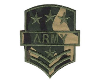 ag26 ARMY Badge Iron-On Applique Patch Size 6.5 x 8.0 cm