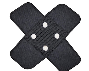 bg05 - Gips zwarte patch om op te strijken, opstrijkpatches, broekpatches, opstrijkafbeelding, applicatiepatch, afmeting 7,3 x 7,3 cm