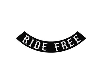 Backpatch#51 Ride Free Side Rocker Groß Aufnäher Rückenaufnäher Biker Kutte Bügelbild Applikation Patch Flicken Größe 26,5 x 8,0 cm