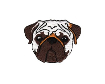 ab68 Mopshond Dieren Kinderen Patch Strijkapplicatie Patch Formaat 8 x 6 cm