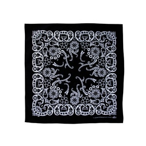 k054 - Black white pattern cloth made of cotton binding cloth headscarf bandana neck scarf Nickituch approx. 51 x 51 cm One-sided printed