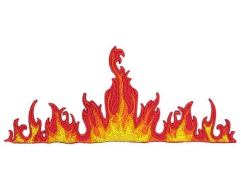 ag94 - Fire Flame Iron-on or Sew-on Patch Applique Patch Size 11.8 x 5.0 cm