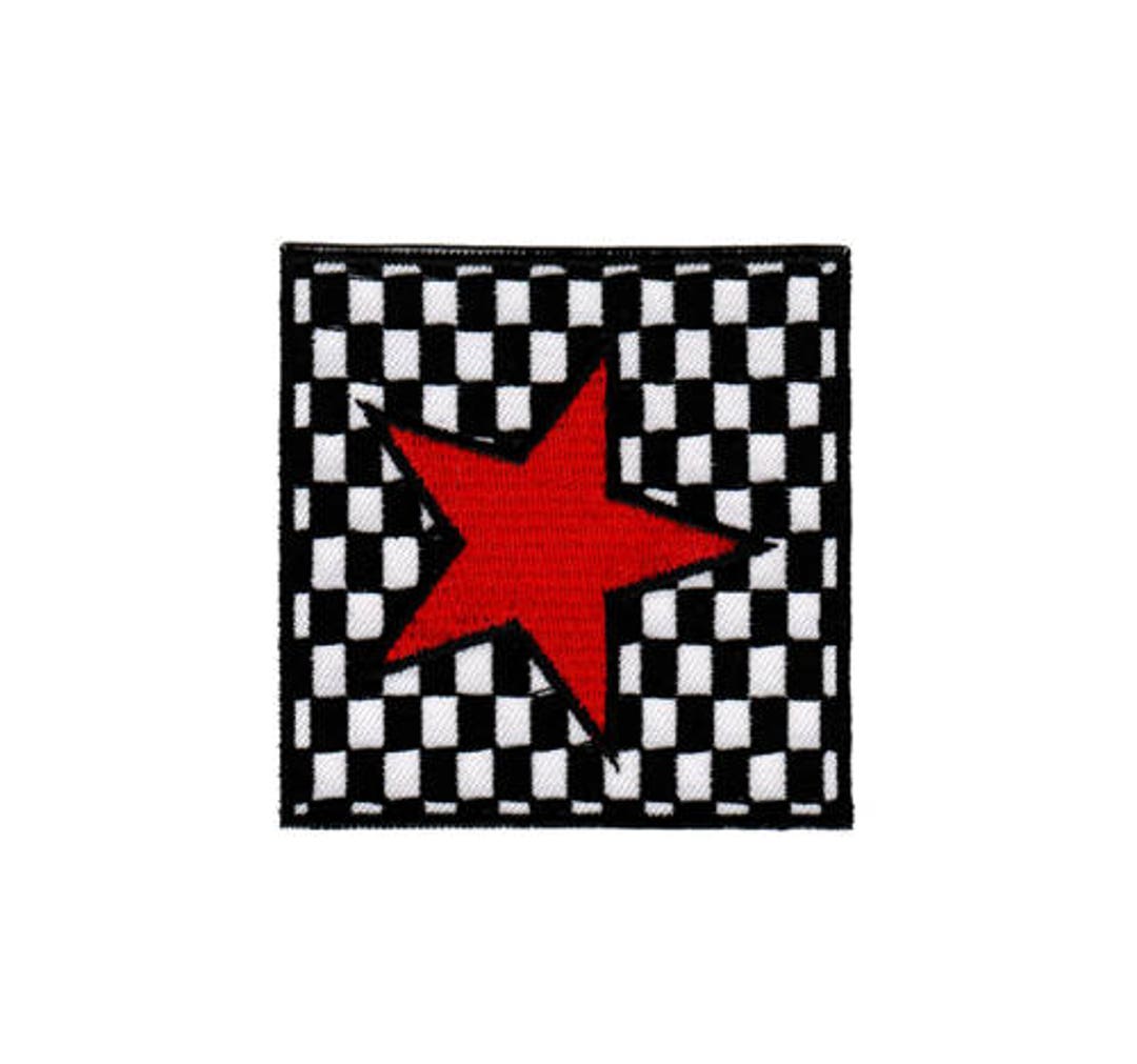 Be68 Star Red Checked Star Patch Iron-on Applique Patch Size 6.8 X 6.8 ...