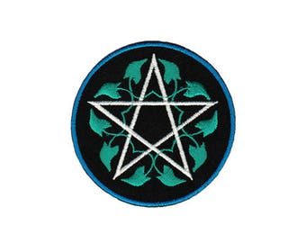 an62 Pentagram Patch Badge Iron-On Applique Patch Size 7.3 x 7.3 cm