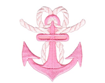 ak82 - Patch thermocollant Ancre rose marin 4,8 x 5,6 cm