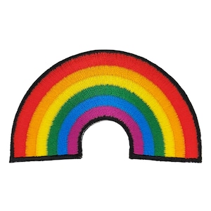 af74 - Rainbow iron-on patch, sew-on patch, appliqué, patch, size 7.2 x 4.4 cm