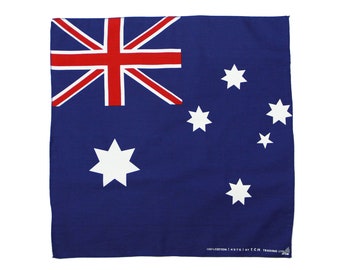 k086 - Flagge Australien Blau Tuch aus Baumwolle Kopftuch Bandana Halstuch Nickituch ca. 51 x 51 cm Einseitig Bedruckt