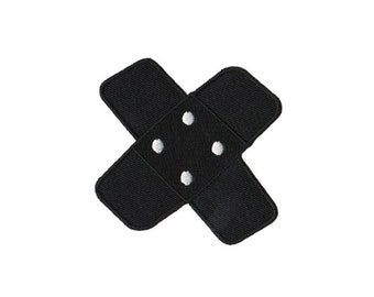 BG05 Patch en plâtre noir pour enfant, patch thermocollant, taille 7,5 x 7,0 cm