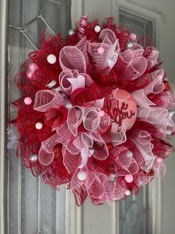 Valentine's Day Wreath | Red & Ivory