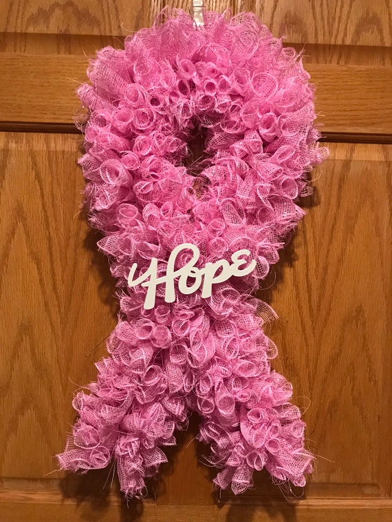 Breast Cancer Awareness pink ribbon floral fabric hair scrunchies survivor hope