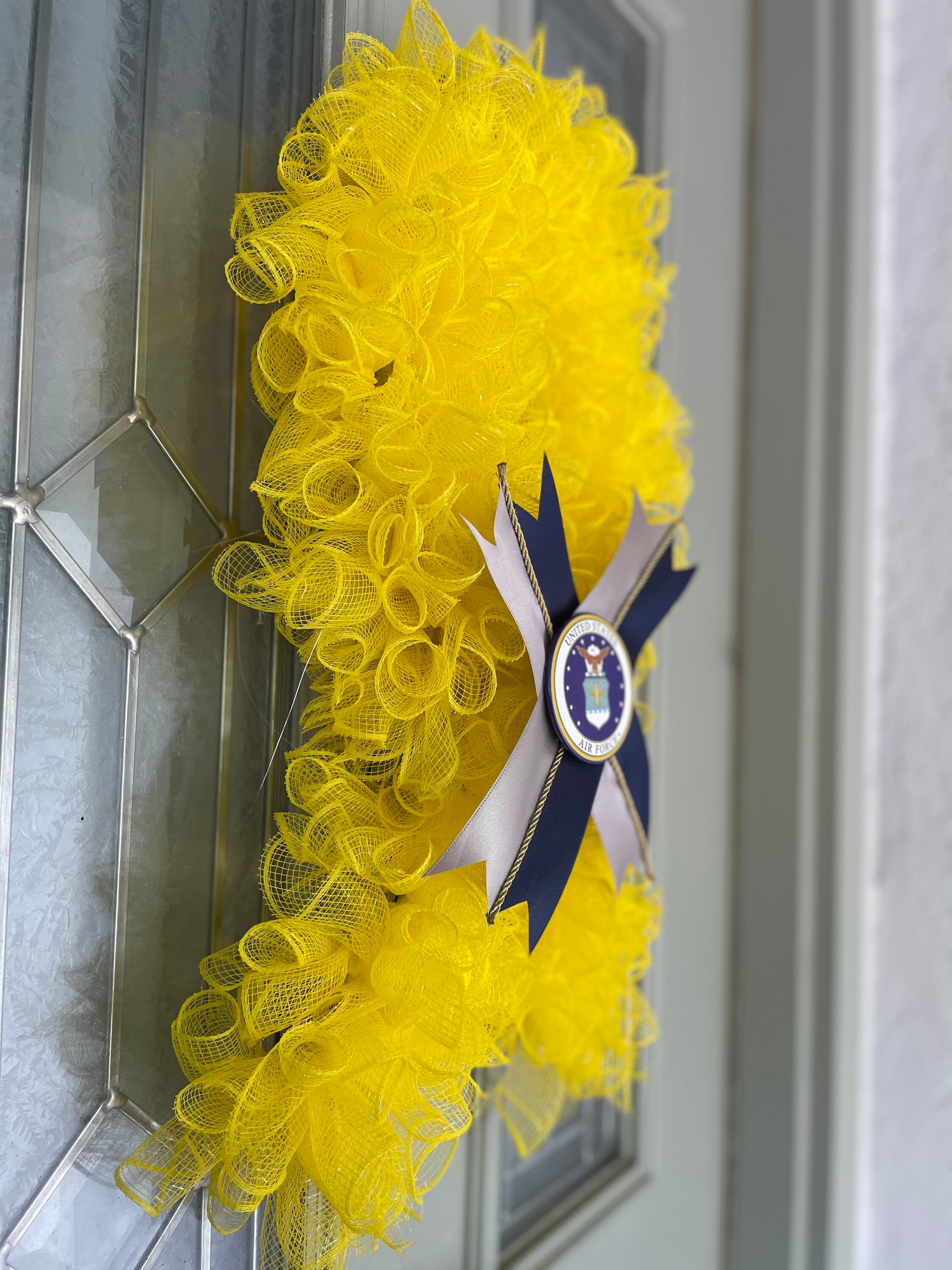 Military Yellow Ribbon Mesh Wreaths. Army and Marine. Can Make Etsy