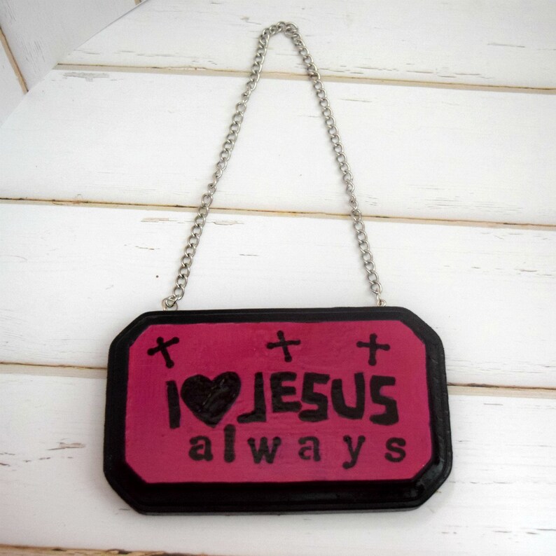 Wood Christian Sign Decor / Religious Door Hanging for Spiriritual Step