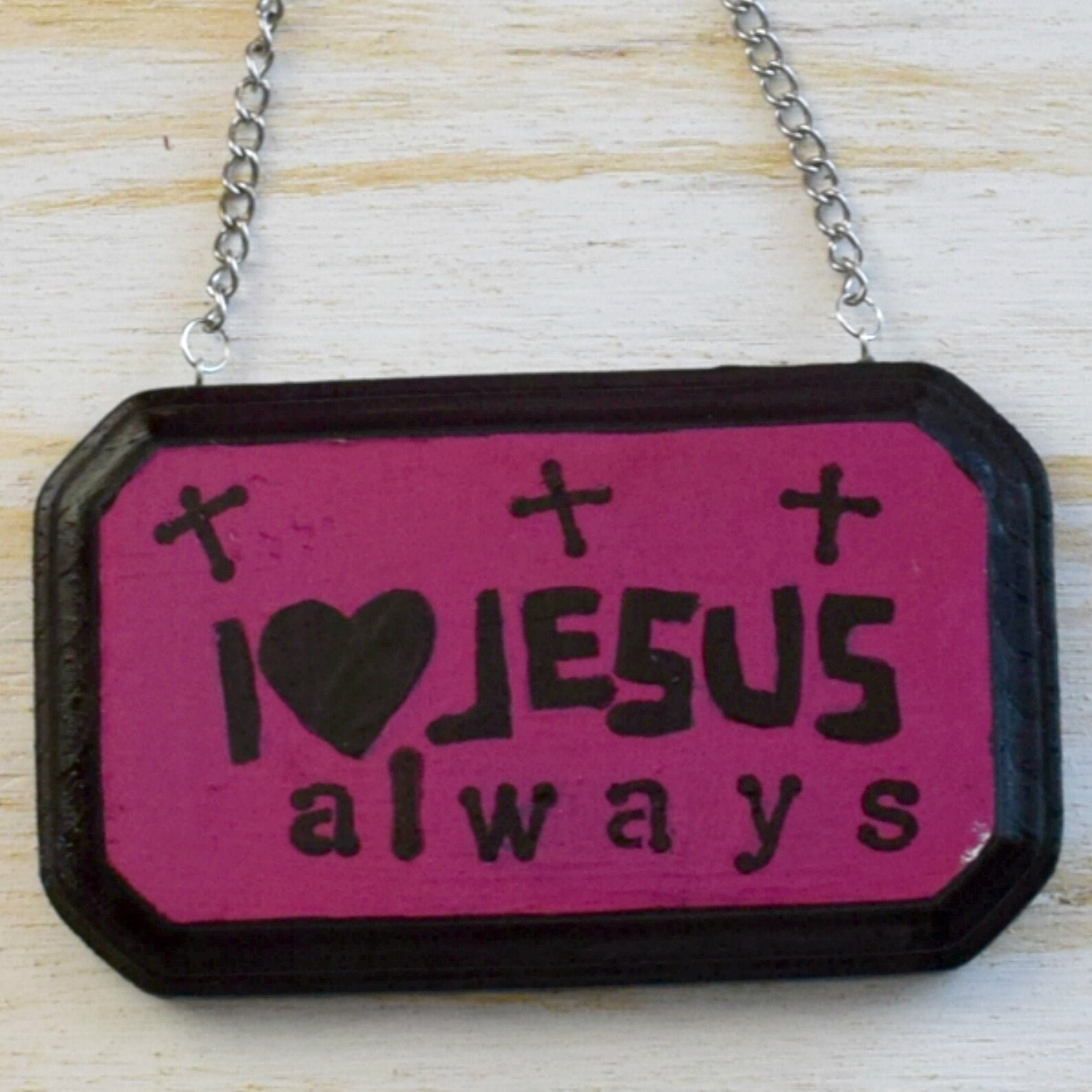 Wood Christian Sign Decor / Religious Door Hanging for Spiriritual Step