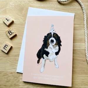 Carte d'anniversaire vierge border collie célébration mignonne chiot voeux