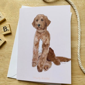 Anniversaire carte de voeux vierge groodle golden doodle