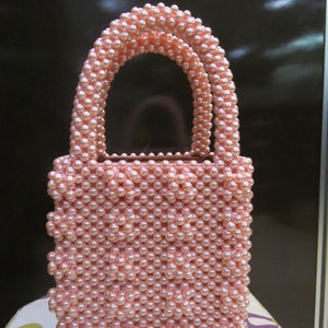 Pfirsich Perlen Tasche