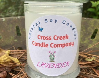 Lavender Scented 12oz. Soy Wax Candle, Homemade Soy Candle, Highly Scented Candle, Lavender Candle