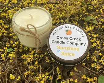 Sunshine Spice 4oz. Soy Candle, Soy Wax Candles, Homemade Candles, Citrus Scented Candle, Candles, Wax Melts
