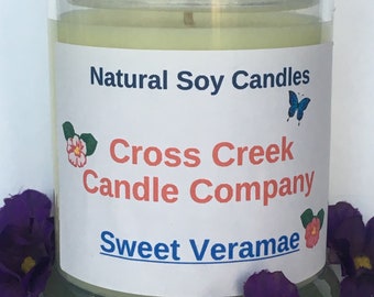 12oz Sweet Veramae Soy Wax Candle, Homemade Soy Candle, Gift For Her,