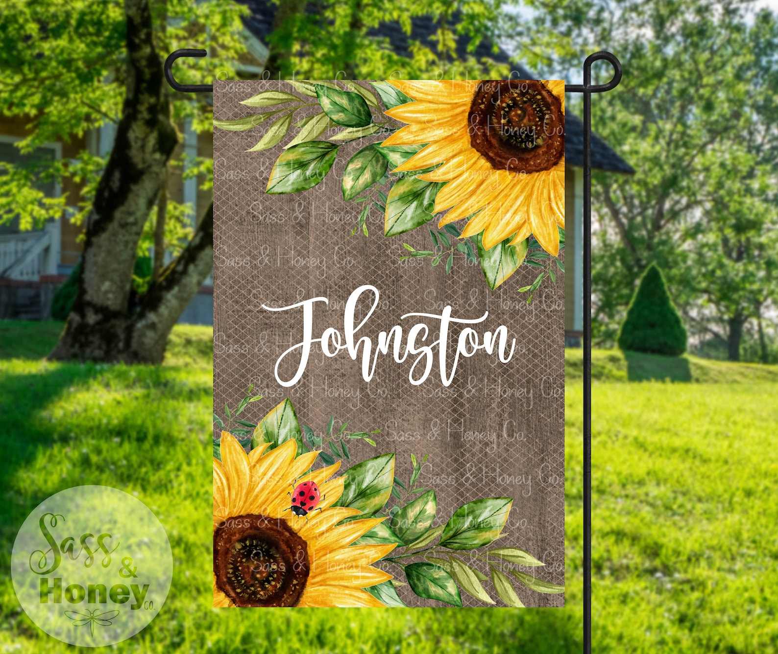 Sunflower Personalized Garden Flag 12x18 Yard Flag Sunflower Etsy