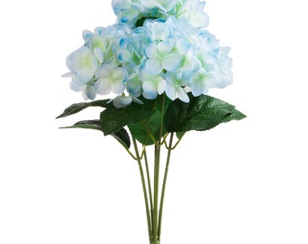 Enova Home Artificial Real Touch Hydrangea Bush - Fake Hydrangea Bush - Hydrangea Flower Stem - Faux Floral Arrangement - Hydrangea Bouquet