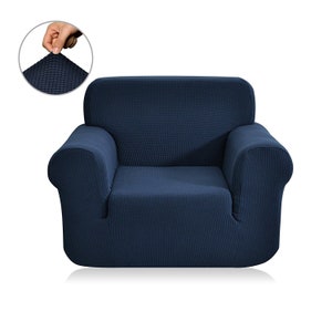 Enova Home Jacquard Polyester Spandex Fabric Box Cushion Armchair Slipcovers Sofa Slipcover For Living Room Furniture Protector