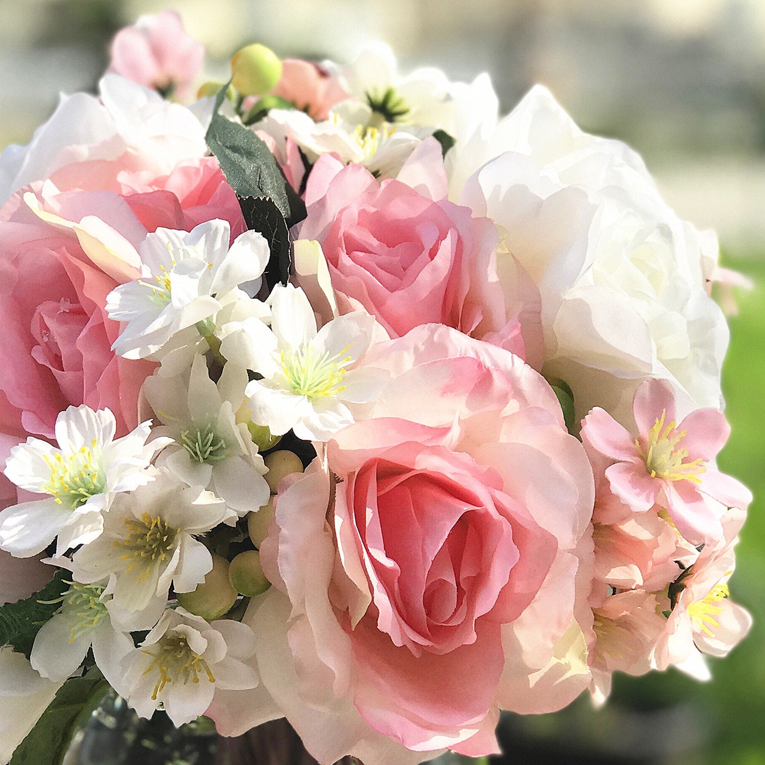 Large Artificial Rose and Mixed Flower Arrangement in Clear Etsy