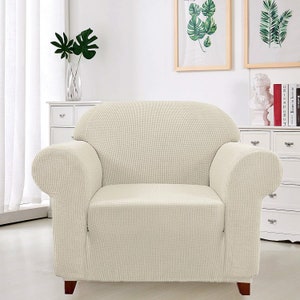 Enova Home Elegant Jacquard Polyester Spandex Stretch Washable Box Cushion Armchair Slipcover Sofa Slipcover Protector